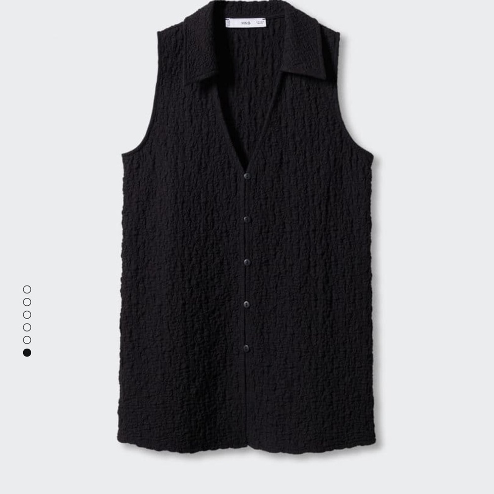 Mango textured polo neck gilet